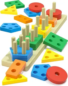 Montessori Toys for 1–3 Year Old Boys & Girls, Wooden Shape Sorter Learning Toy, Toddler Puzzle Educational Toy for Ages 2–4, Birthday & Valentine’s Day Gift for Kids