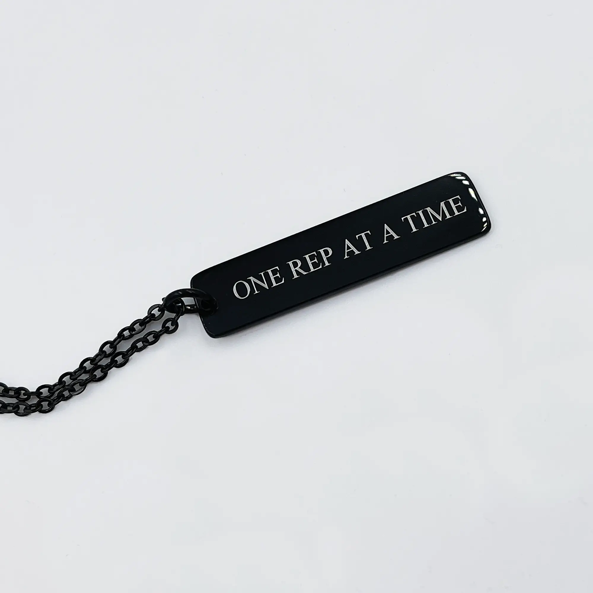 One Rep At A Time Necklace with Pendant Featuring "ONE REP AT A TIME" Text and Chain Tarnish Proof Jewelry