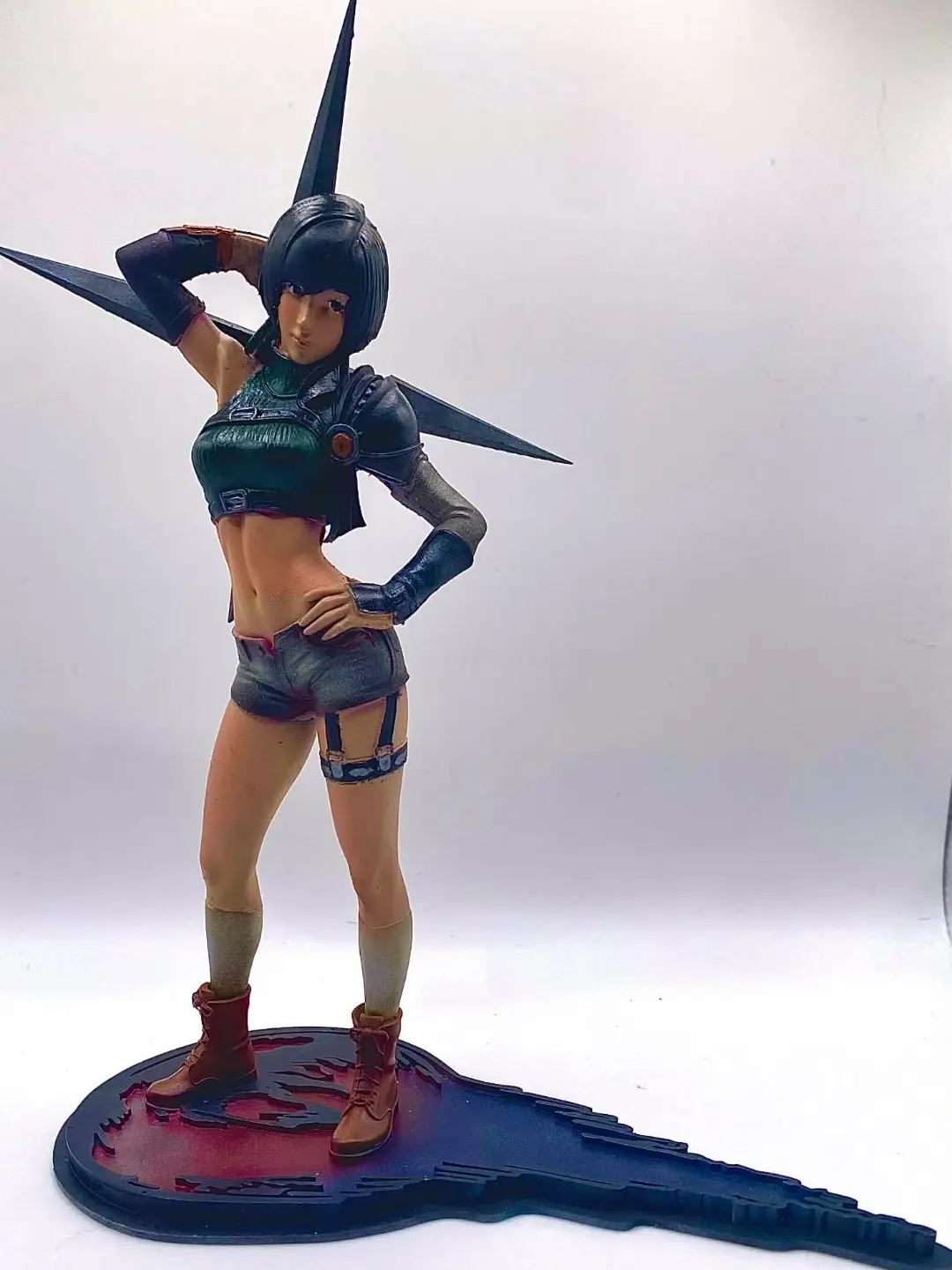 Yuffie Kisaragi Meteor Figurine - Hand-Painted 3D Final Fantasy VII Artificial Resin Collectible, Character Miniature with 3D Base Sculpture, Anime Gift Idea, Anime Gift Ideas