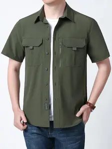 Men's Regular Fit Solid Short Sleeve Sports Tee, Casual Quick Drying Breathable Comfortable T-shirt for Daily Wear, Men's Sportswear for All Seasons, Menswear