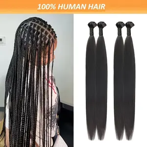 New Fashion Wholesale Human Hair for Braiding - 20-28 Inch Straight Bulk Hair Extensions, Natural Black, 4Bundles/2pcs or 2Bundles/1pc, No Weft, Perfect for Micro Braids and Styling