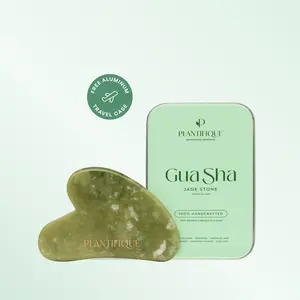 [PLANTIFIQUE Official Shop] Jade Gua Sha Tool for Face Massage – Natural Stone Skincare Massage Tool Facial Brush Jawline Shaper