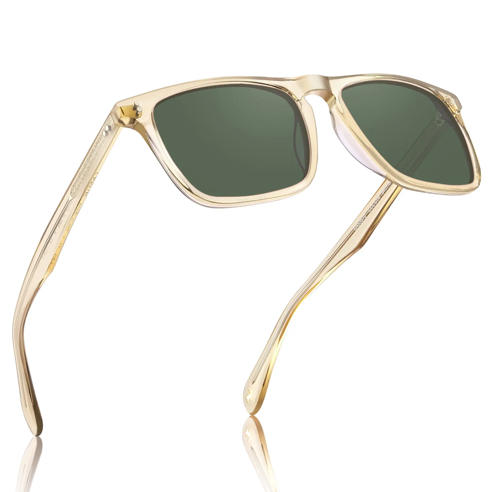 CARFIA Retro Rectangle Sunglasses for Men, High Quality Eyewear with a Hand-made Acetate Frame, Polarized Lenses with UV400 Protection for Casual Outdoor Use, Casual Outdoor Sunglasses, Rectangle Glasses, Uv400 Shields Eyes From Harsh Rays