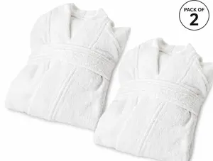 IKEA White Bathrobe L/XL – Soft Terry Cotton Spa Robe with Belt, Hotel Quality Unisex