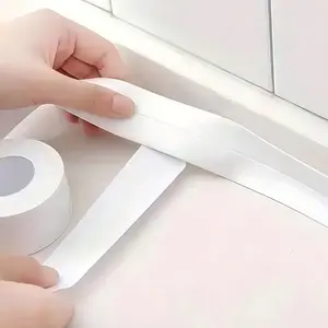 White Waterproof Caulk Tape 5m Self-Adhesive Seal Strip for Bathroom Kitchen Sink Toilet Tub & Tile Edges, Peel and Stick Leakproof Sealing Tape Easy Application Durable