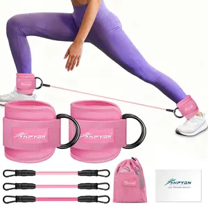 Ankle Resistance Bands, Ankle Bands for Working Out with Cuffs, Resistance Bands for Leg Butt Training Workout Equipment for Kickbacks Hip Gluteus Training Exercises, Ankle Strap with Exercise Bands, booty lifting Set Fitness