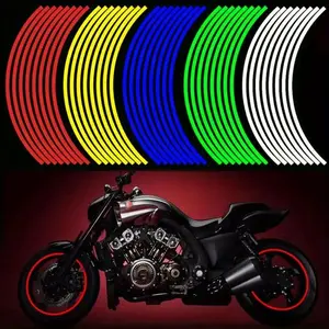 1 Pair PVC Motorcycle 18-inch Wheel Rim Stickers Decal Modified Racing Wheel Stickers Tire Reflective Stickers Wholesale DropShipping