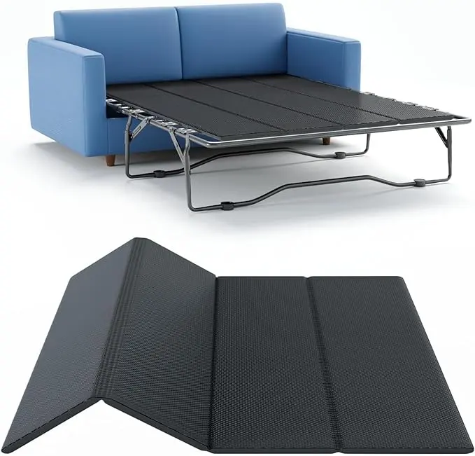 Foldable Box Spring, Bunkie Board, Bed Support Slats for Support to Streamline and Minimize The Bed, No Assembly Needed (Queen 48x60)