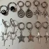 6 Pairs Gothic Y2K Punk Spiral Star Earrings, Vintage Hip Hop Rock Unisex Party Jewelry Set, Earrings Dangling, Unique Fashionable Jewelry Accessories for Men and Women
