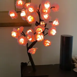 Rose Flower Design Tree Night Light, USB Powered Table Lamp, Versatile Indoor Room Lights for Bedroom, Holiday Decorative Lights, Perfect Valentine's Day Gift & Home Decor, Nightlight For Bedroom