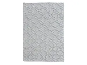 212 MAIN 6 x 9 ft. Gray Diamond Lattice Modern Area Rug, Machine-Made, Contemporary, Indoor Use, Stain Resistant