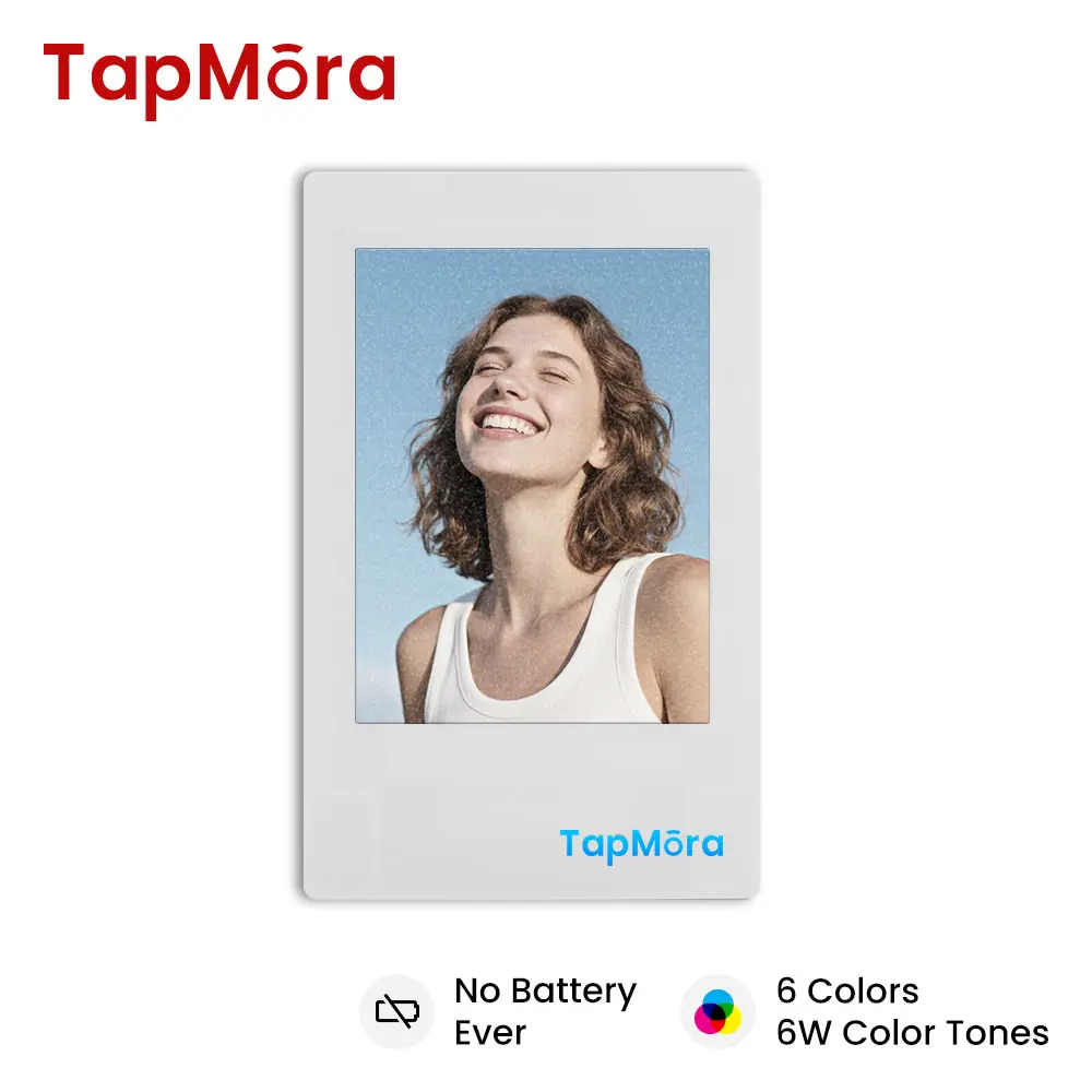 Battery-Free E Ink Electronic Picture Frame Magnet, Magnetic Frames with Paper-Like 6-Colors Display, ABS Plastic Instant-Film Style Changeable Home Decor Gift