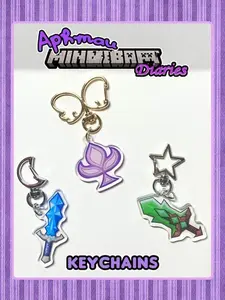 Aphmau, Garroth, & Laurance Diaries Keychain Charms 2"