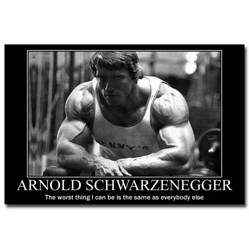Arnold Schwarzenegger Bodybuilding Fitness Motivational Quotes Poster