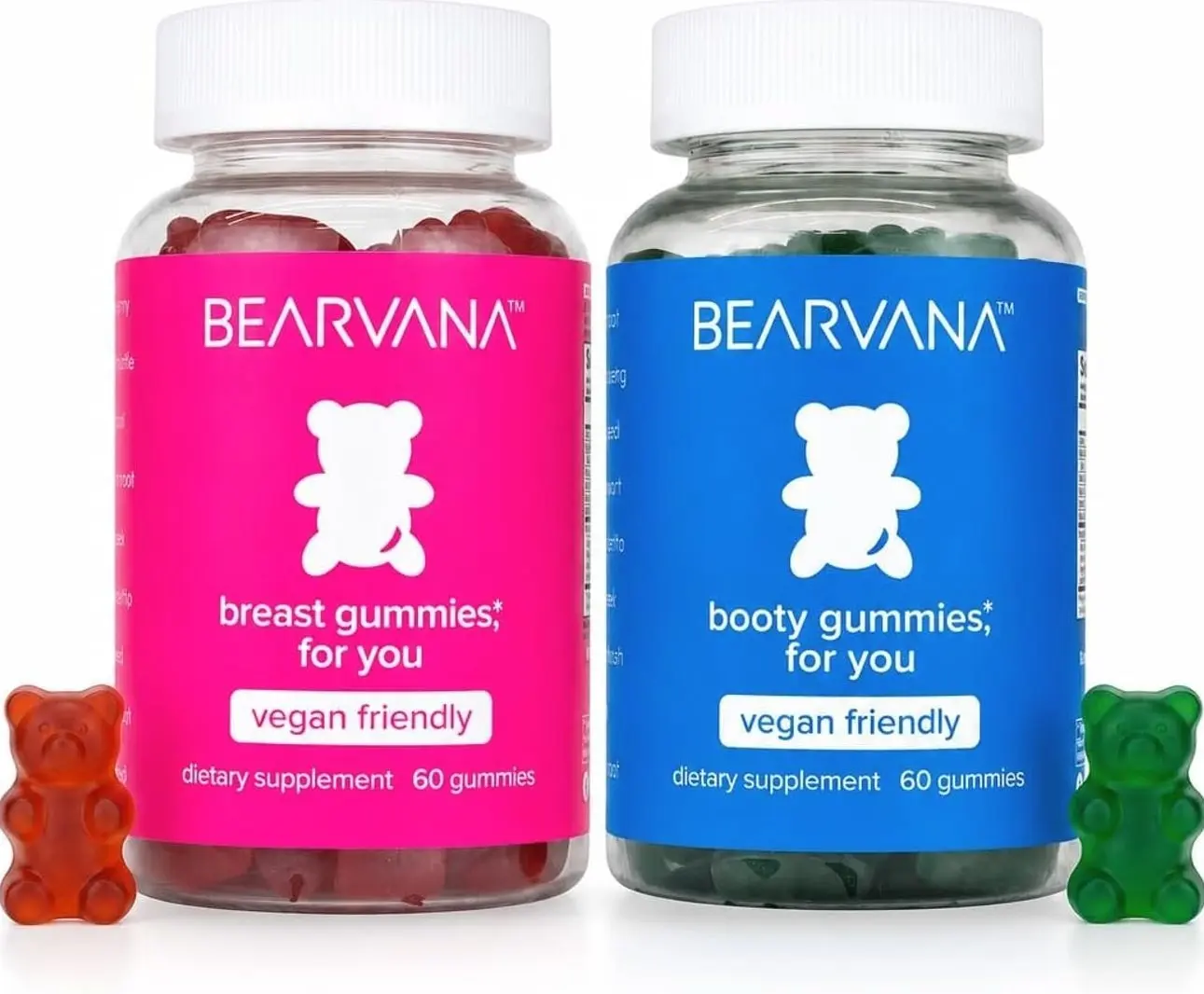 BEARVANA Top & Peach Support Women's Multivitamin Gummies, 120 CT(Berry)