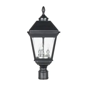 Imperial Trio Bulb Solar Post Light with Candelabra Design and 3" Fitter Mount