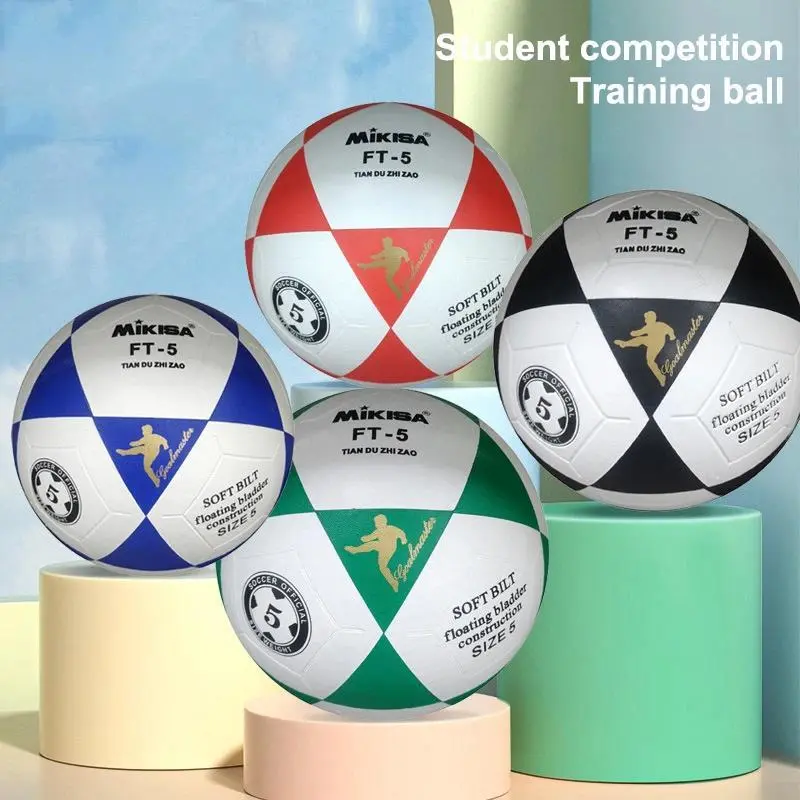 Size 5 Standard Match Football Ball - High Elastic, Wear-Resistant, Soft, Waterproof, Non-Slip, Vibrant Sports Toy with Leakproof Design, Seamless Thermal Fusion, Easy to Control for Adult Training & Competition