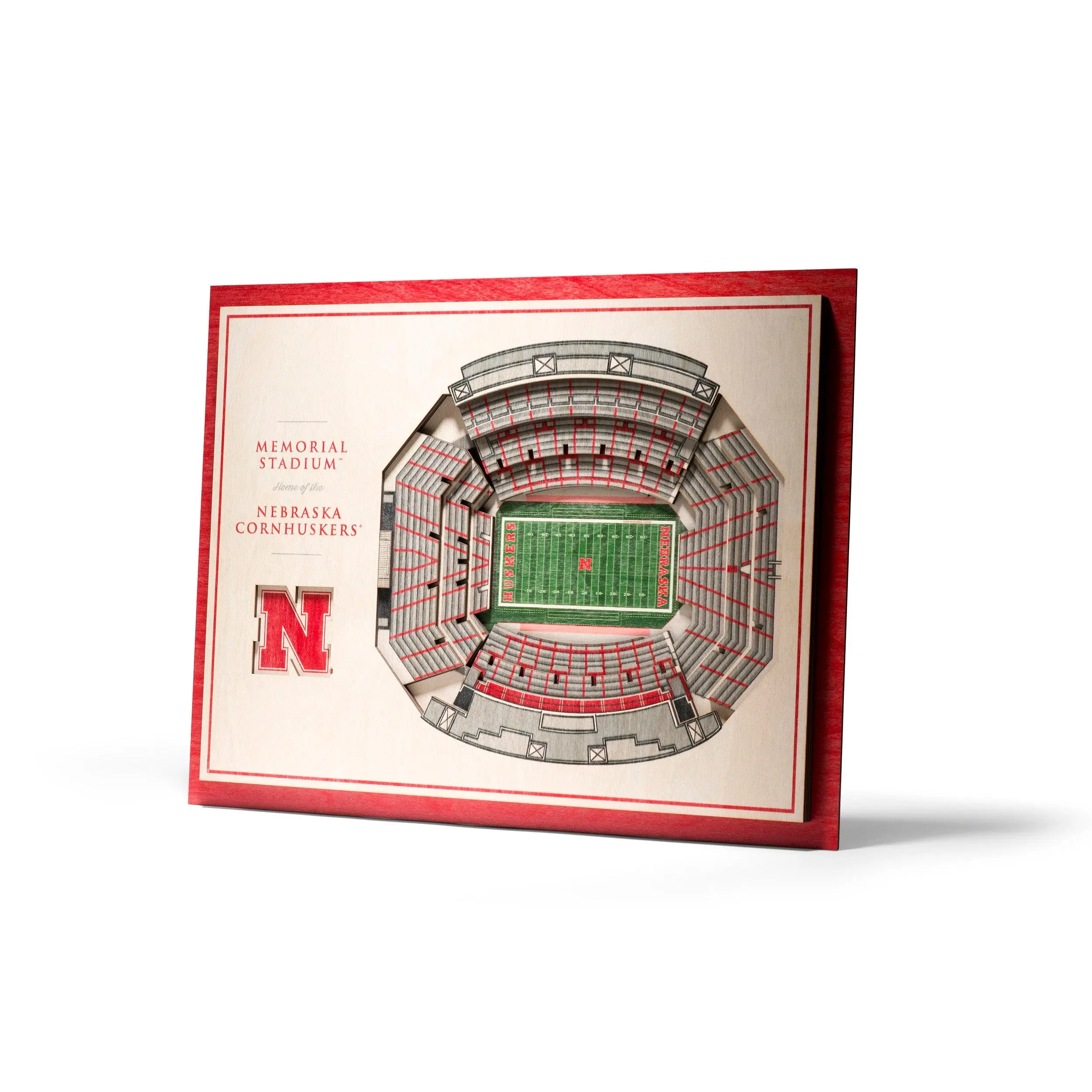 Nebraska Cornhuskers Football 5 Layer 3D Stadiumview Wall Art