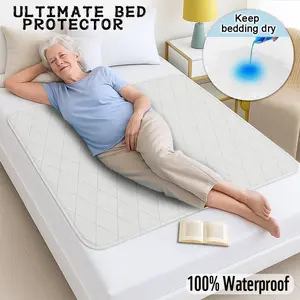 Light Plaid Waterproof Mattress Protector, Reusable and Washable, Suitable for Bedroom, Sofa, Pet Bed, Hygienic and Leak-Proof