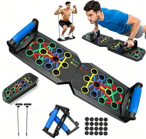 Push Up Board Fitness,Portable Workout Station with Non-Slip Handles Home Exercise Machine,Professional Strength Training Equipment for Chest, Shoulders, Back & Triceps,Includes Resistance Band & Upper Body Toner for Men & Women,Summervibes,Summerwins