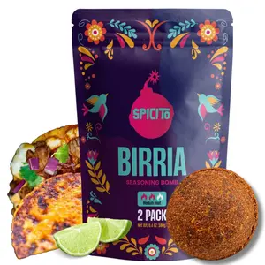Spicito - Birria Bombs - 2 Pack - Hassle-Free Cooking - Authentic Spices - Slow Cooker or Pressure Cooker - 3 Pounds of Meat - Flavor Seasoning Spicy Meals