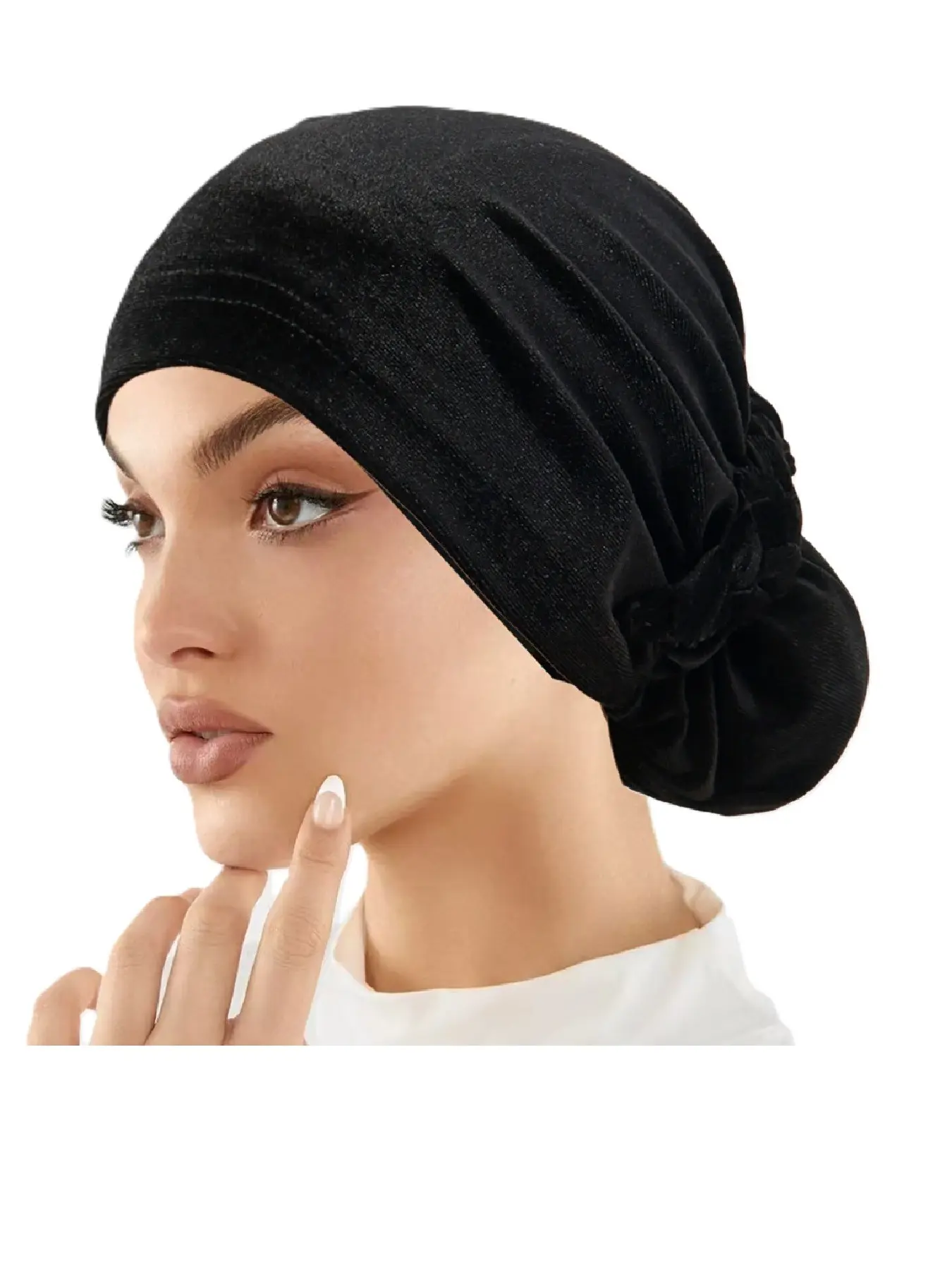 Women's Faux Fur Solid Color Headband, Muslim Turban Hijab Daily Casual Modesty Fashion Braided Hat, Soft & Cozy Accessory for Everyday Wear Hijab Undercap
