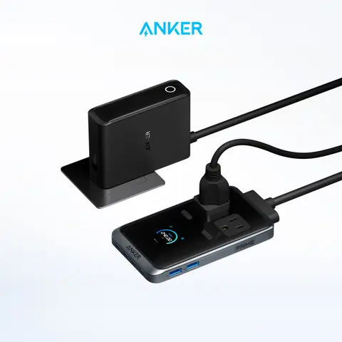 [Live Only] Anker Prime Charging Station 240W 8-in-1 USB C Power Strip with 2 AC, 4 USB-C, 2 USB-A, 5 ft Detachable Extension Cord for iPhone 15/14, MacBook & Desktop Accessory