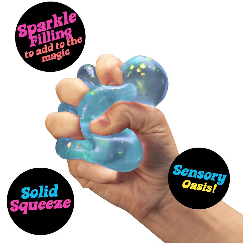 NeeDoh Dream Drop – Raindrop Sensory Toy with Dreamy Smooth Squeeze, Sparkle Filling, 3 Assorted Colors (One Random Color)