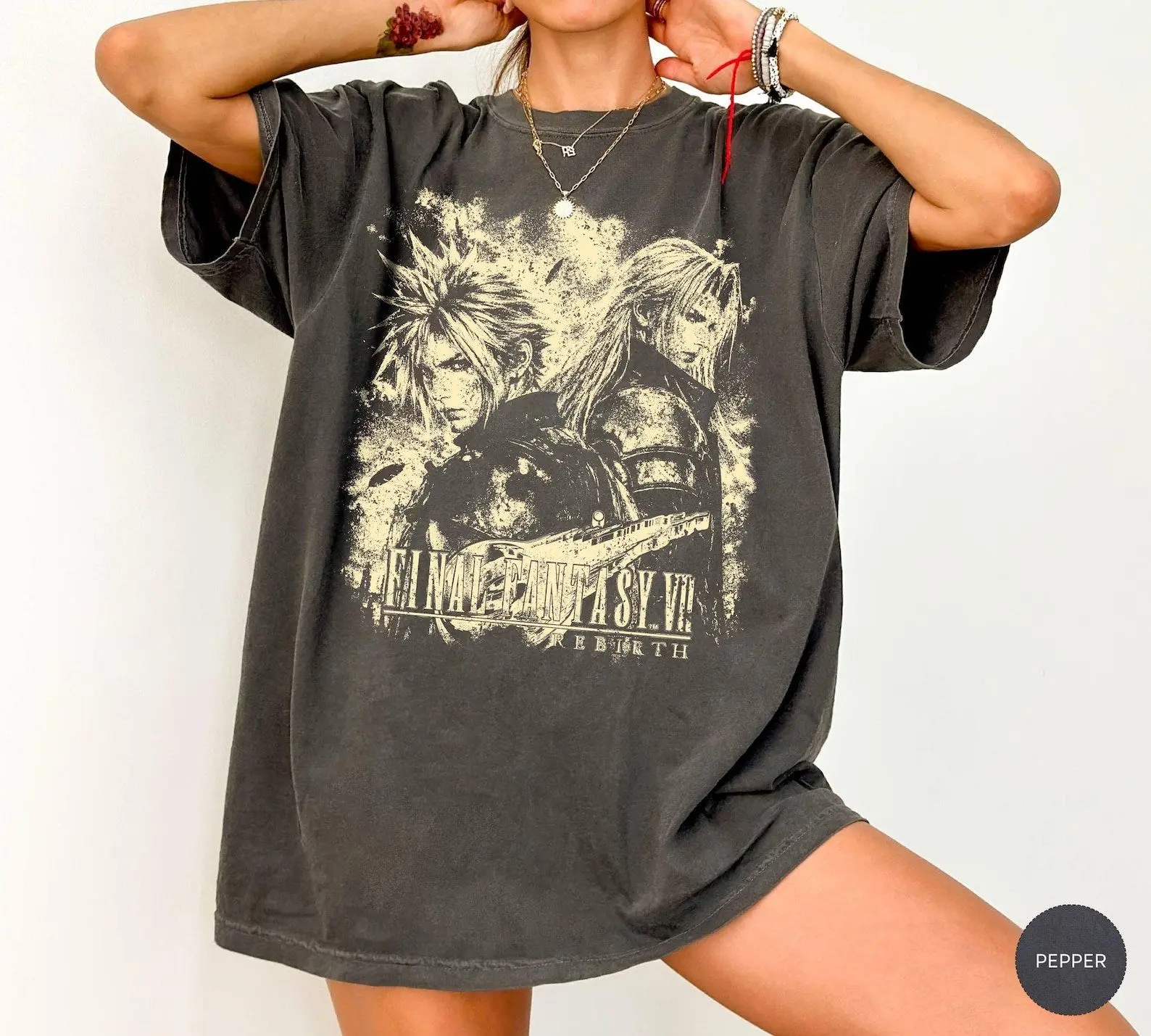 [Sale Up To 50% - Freeship] Vintage Final Fantasy VII Rebirth Shirt, Cloud Strife Sephiroth Tee, Retro FF7 Remake Gaming T-Shirt, JRPG Gamer Gift