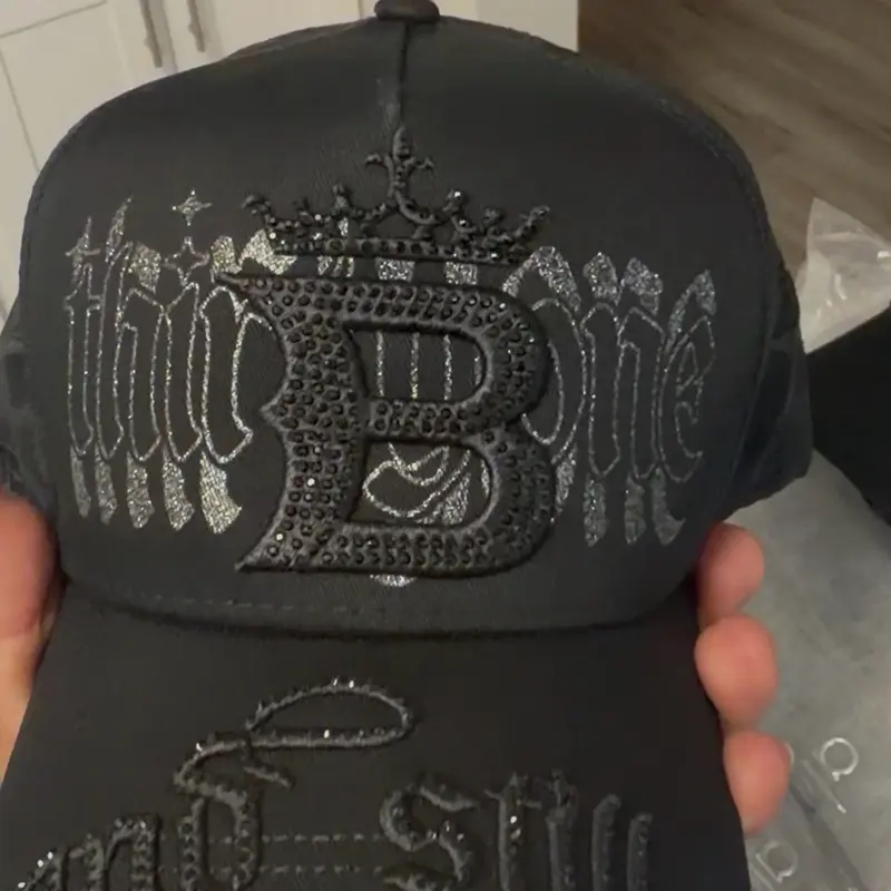 Benavides 31 Hats - Black Baseball Cap with Embroidered Logo and Rhinestones
