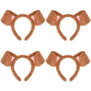 HODRME 4 PCS Animal Ears And Horns Headband-Halloween Christmas Festival Theme Party Animal Cosplay Costume Headbands