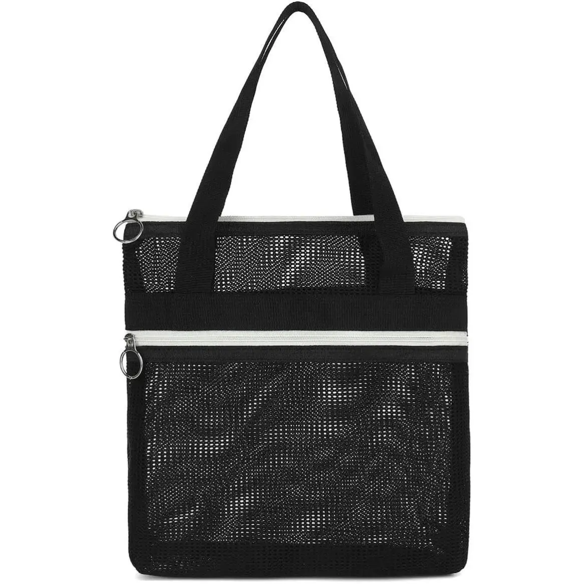 Mesh Shower Caddy Portable Shower Bag for Travel Gym Camping Quick Dry Hanging Toiletry Organizer with Zipper Pockets for Bathroom Essentials Black