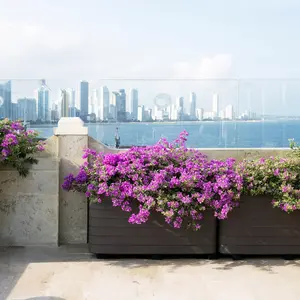 Slat Self-Watering Rectangular Planter