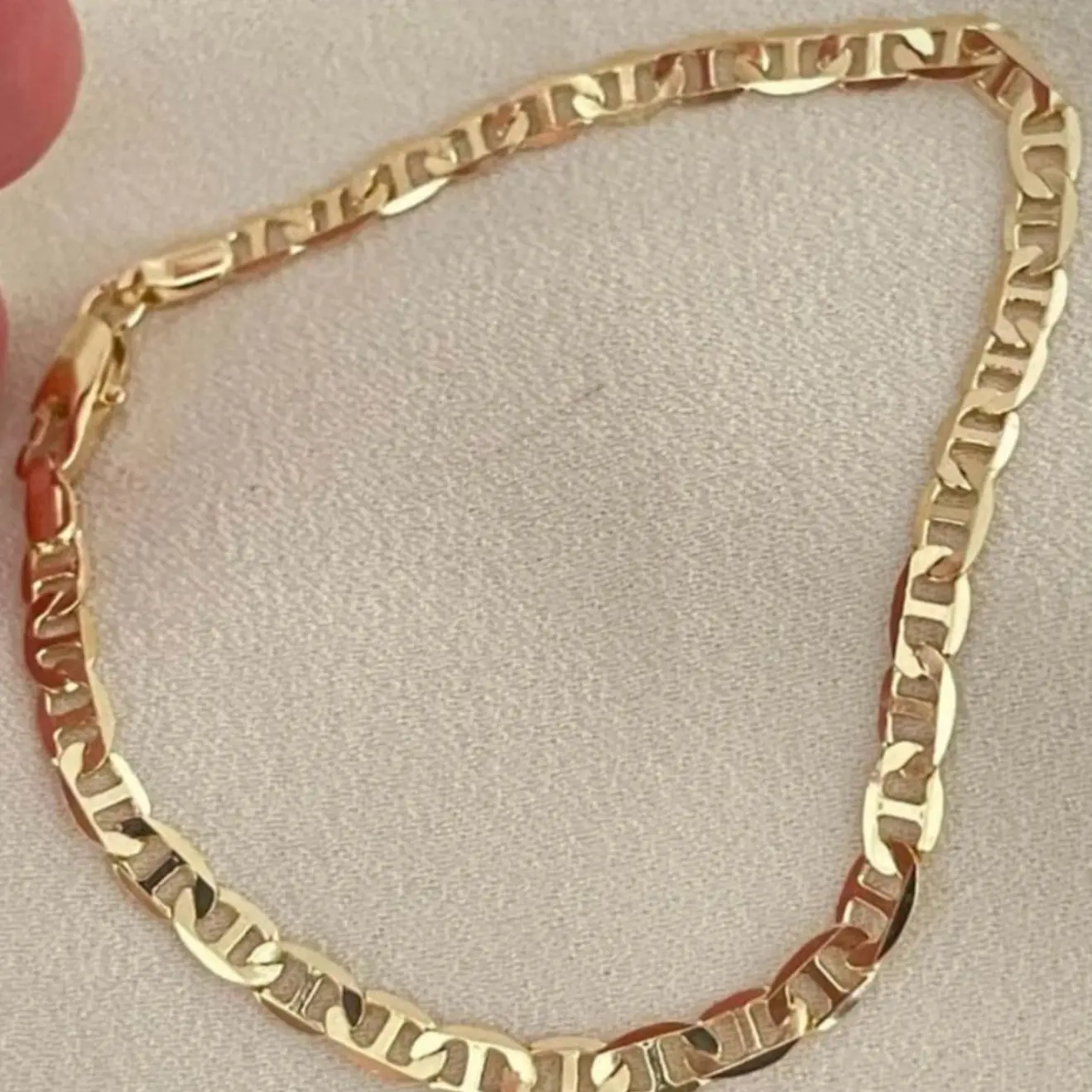 18k Gold Plated Mariner Bracelet for Women - 7.5 inches