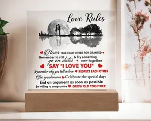 Love Rules-I Love You-Decorative Acrylic Plaque