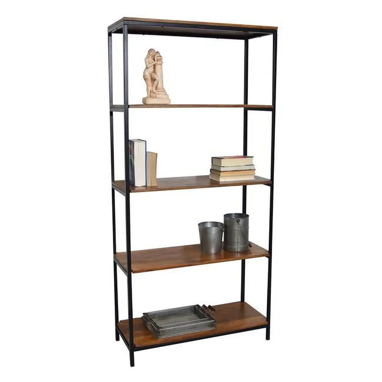 Carolina Cottage CF7234CHETBK Brayden Industrial Open Bookcase - Durable, 34" w x 14" d x 72" h, 62 lbs, Assembly Required