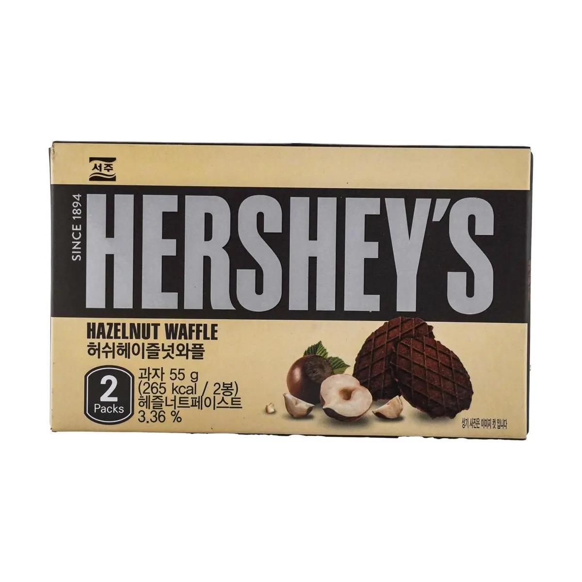 HERSHEY'S Korea Hazelnut Chocolate Waffle Cookies 55g - Crunchy Snack Bites