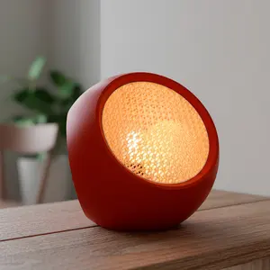 Color-Changing Smart Table Lamp Minimalist Design E27 RGB Bulb Included 7W Modern Round Body Textured Honeycomb Finish Ideal for Bedrooms Home Offices