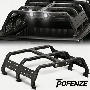 POFENZE-NADIA Tacoma Overland Bed Rack 17.3" CargoCarrier for 2005-2026, Adjustable Steel Rack, 1000 lbsCapacity, Fits 2nd 3rd 4th Gen, Heavy-Duty Design KitDodge Rear Tail Covers Ram 2500 full-size truck