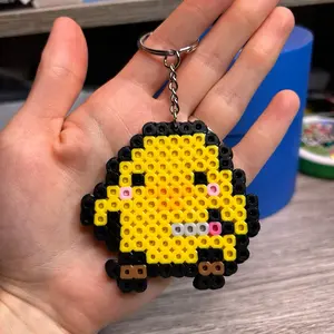 Perler Bead Little Duck Keychain or Magnet for Home Decor