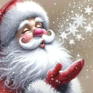 1pcs 5D DIY diamond painting kit, 5D diamond art set, DIY decoration, Santa Claus, snowflakes, red gloves diamond painting kit full round drill DIY, mosaic, diamond art, DIY home decoration, suitable for Halloween and Christmas.