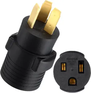 NEMA 10-50P to 6-50R 50Amp Welder Adapter 50 Amp 3 Prong Oven Stove or Ranges Male Plug to 3 Prong Welder Female Receptacle Plasma Cutters Cord Adapter(Black)