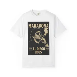 Diego Maradona Smoking Cigar Vintage Tee