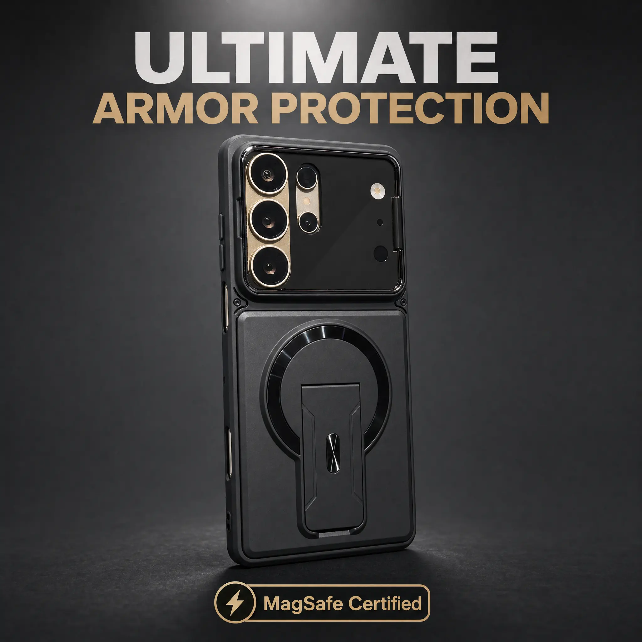 Multifunctional Magnetic Smartphone Case with Invisible Stand, Camera Protector for Samsung S Series Cellphones & Mobile Accessories, With Protector