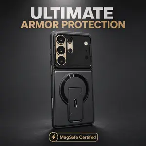 Multifunctional Magnetic Case with Invisible Stand & Camera Protection for Samsung S Series for