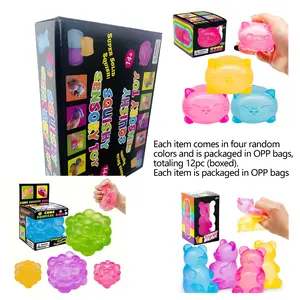 12 pieces/set of creative blind boxes, containing various shapes of malt sugar decompression balls, specially designed to relieve various pressures. Slow bounce material, give people a small gift