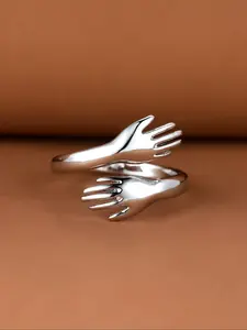 Elegant Silver Color Hand Hug Ring for Women, Statement Ring, Fashion Jewelry Design, Perfect Party Accessory, Birthday Gift Idea