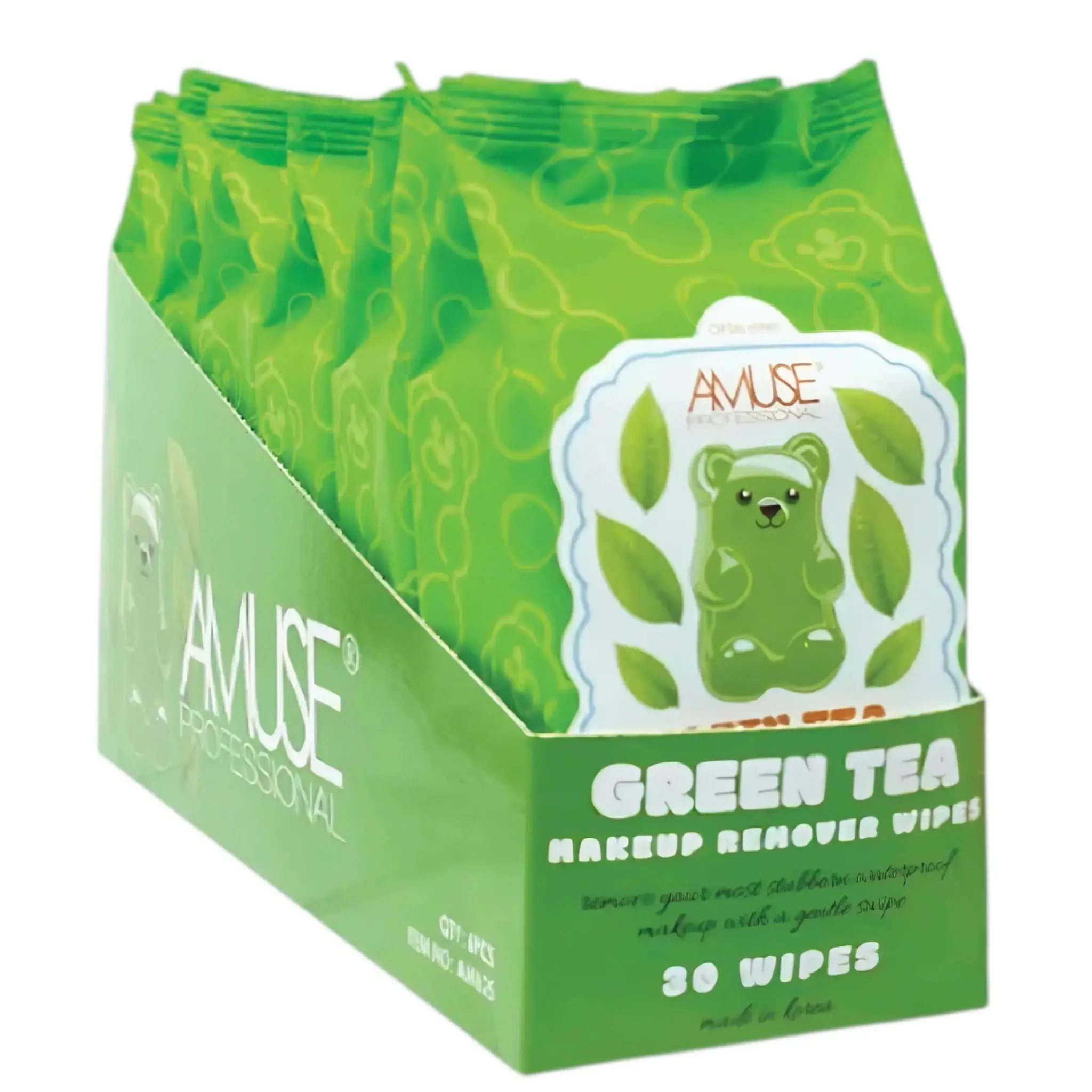 Toallitas Desmaquillantes Té Verde Amuse - Venta al por Mayor Display 6 Unidades (AM625)