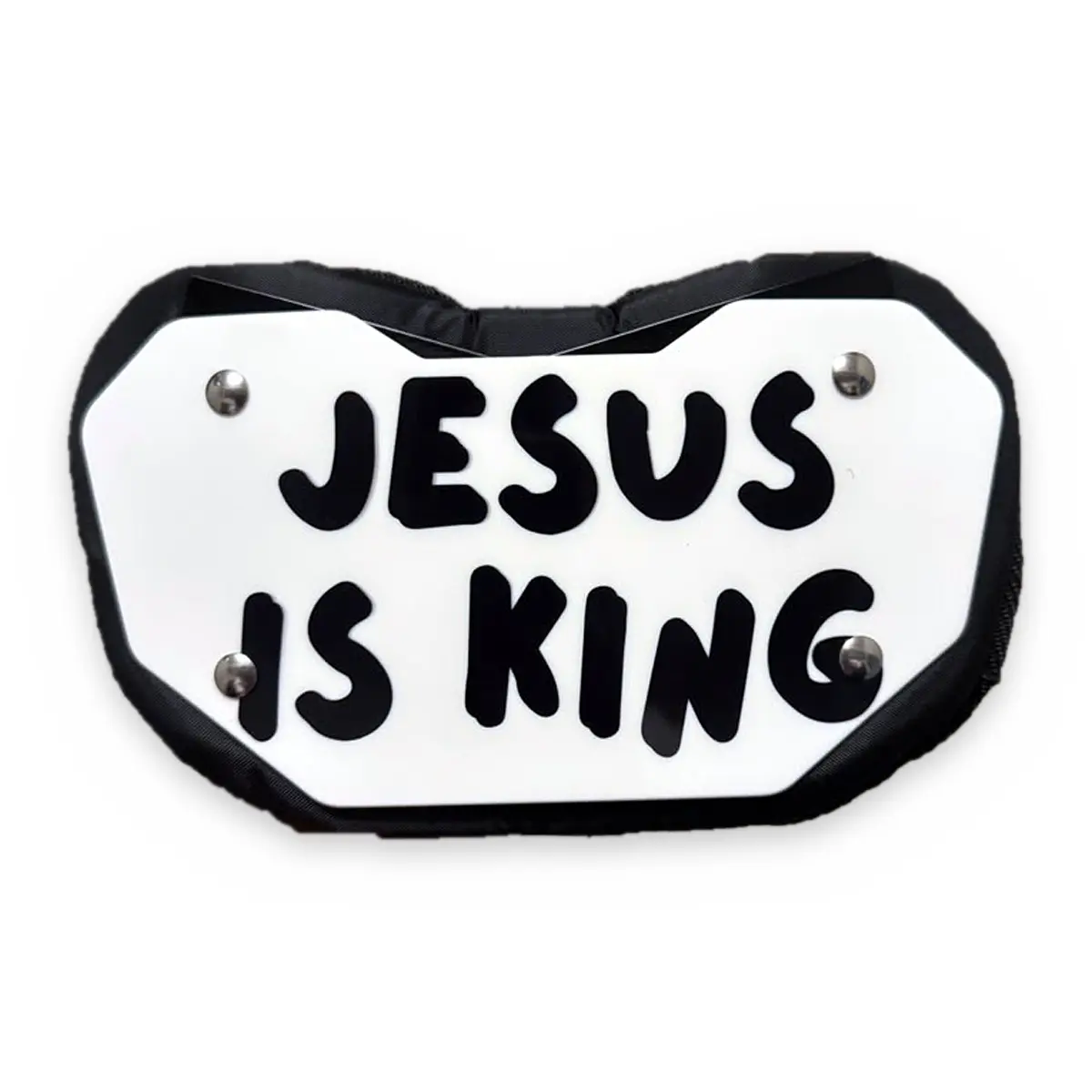 Youth Universal-Fit Football Back Plate - Jesus Is King Faith-Themed, Hit-Absorbing Durable Protective Gear for Athletes, Game-Ready Durability Sports & Outdoor Use