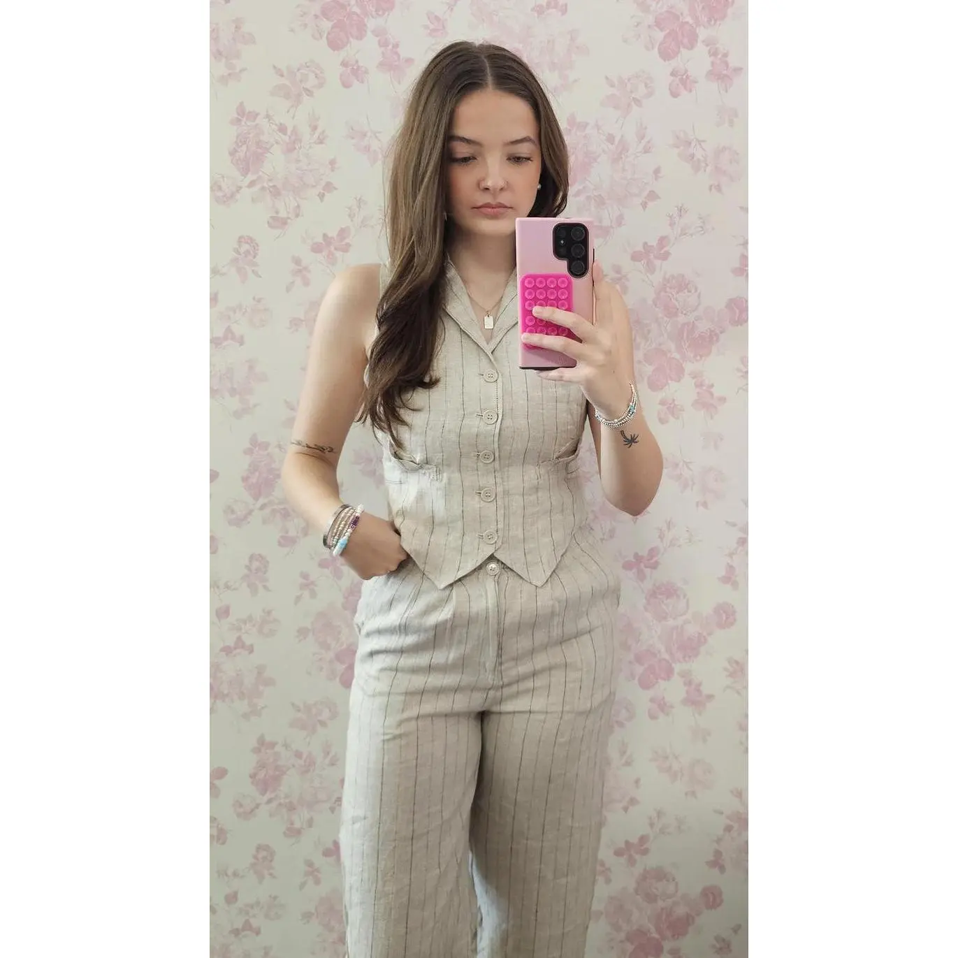 Striped Natural Linen Pants